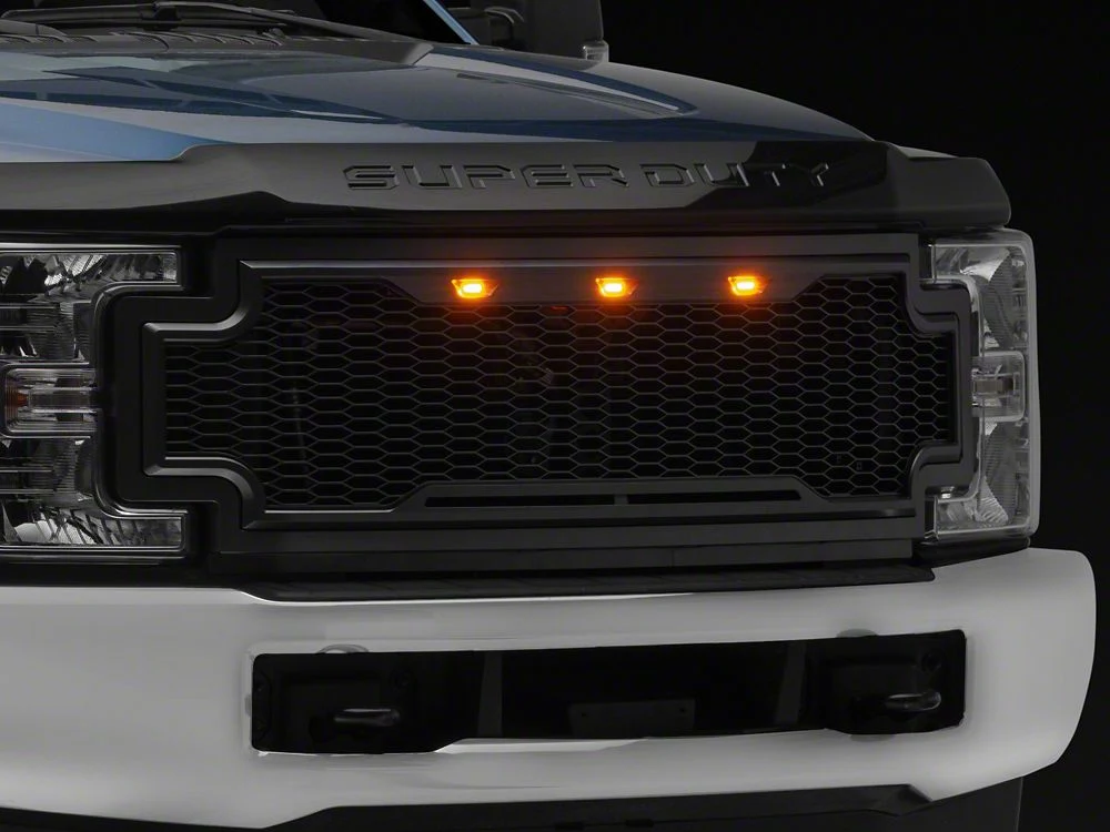 RedRock Baja Upper Replacement Grille with LED Lighting; Charcoal (17-19 F-250 Super Duty) - Image 4
