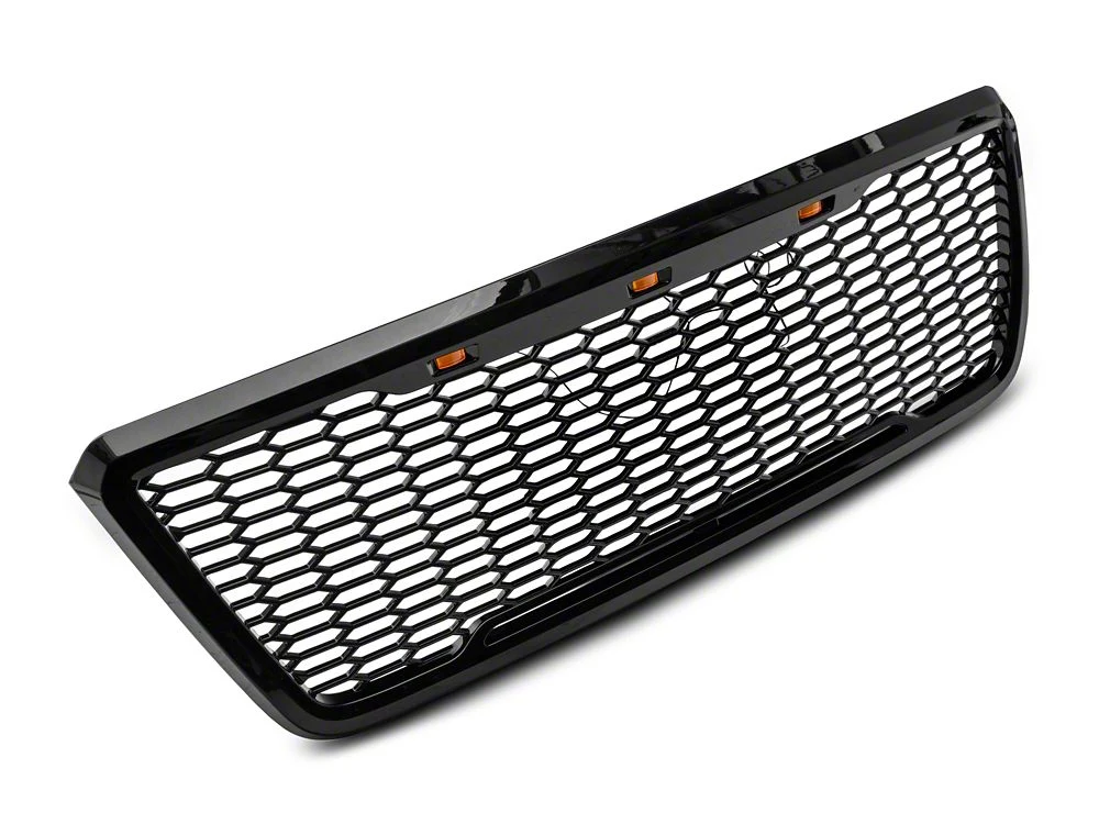 RedRock Baja Upper Replacement Grille with LED Lighting; Gloss Black (04-08 F-150) - Image 2