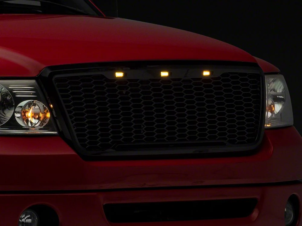 RedRock Baja Upper Replacement Grille with LED Lighting; Gloss Black (04-08 F-150) - Image 4