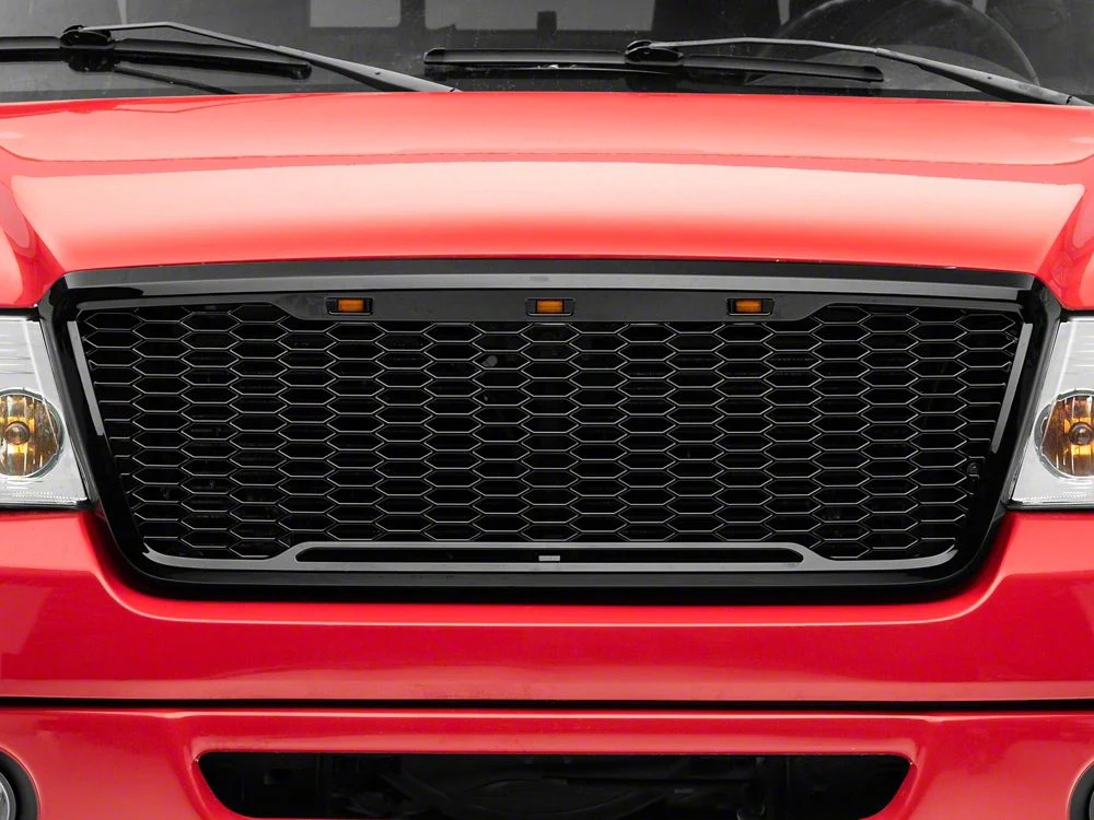 RedRock Baja Upper Replacement Grille with LED Lighting; Gloss Black (04-08 F-150) - Image 8