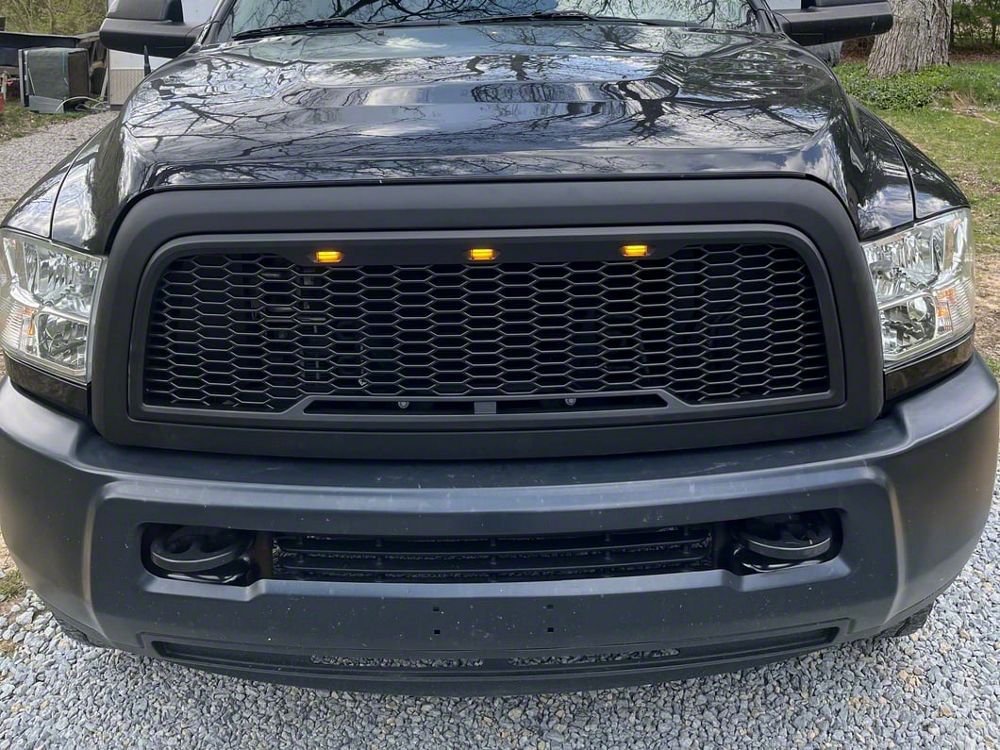 RedRock Baja Upper Replacement Grille with LED Lighting; Matte Black (10-12 RAM 3500) - Image 13