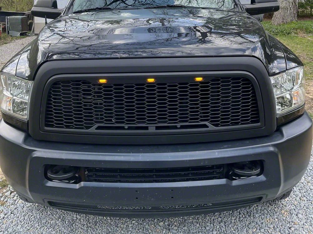 RedRock Baja Upper Replacement Grille with LED Lighting; Matte Black (10-12 RAM 3500) - Image 3