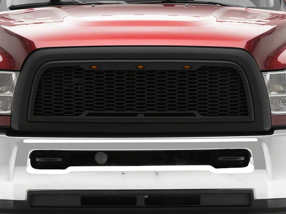 RedRock Baja Upper Replacement Grille with LED Lighting; Matte Black (10-12 RAM 3500) - Image 7