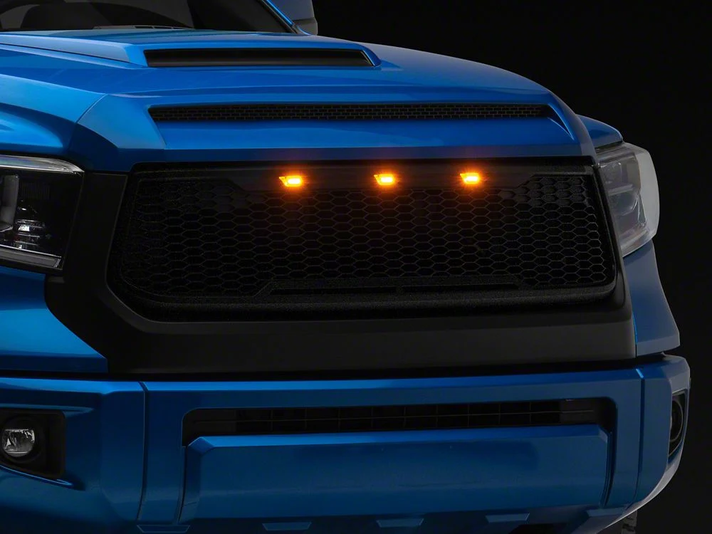 RedRock Baja Upper Replacement Grille with LED Lighting; Matte Black (14-21 Tundra) - Image 2