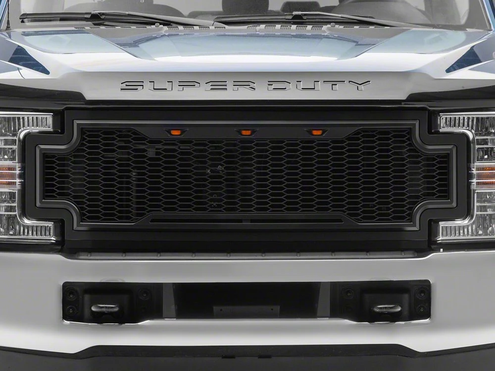 RedRock Baja Upper Replacement Grille with LED Lighting; Matte Black (17-19 F-250 Super Duty) - Image 10