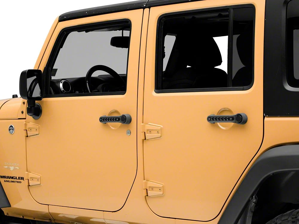 RedRock Billet Aluminum Door Handle Inserts; Black (07-18 Jeep Wrangler JK 4-Door) - Image 6