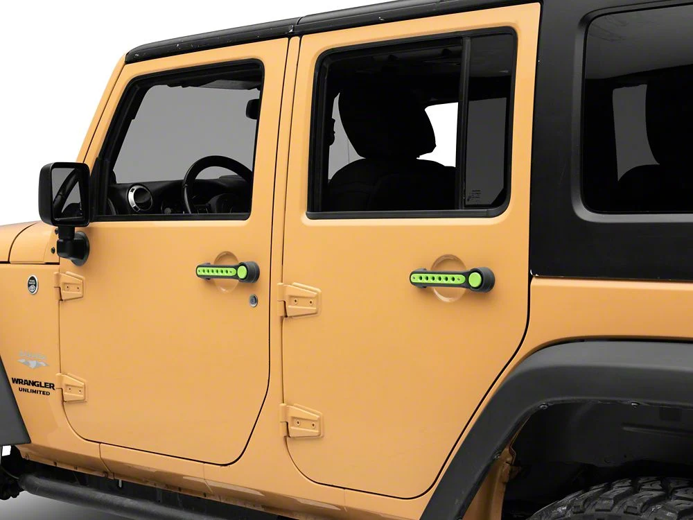 RedRock Billet Aluminum Door Handle Inserts; Green (07-18 Jeep Wrangler JK 4-Door) - Image 3