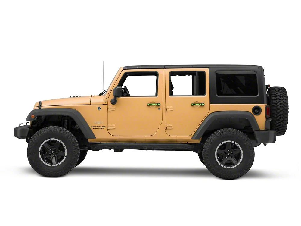 RedRock Billet Aluminum Door Handle Inserts; Green (07-18 Jeep Wrangler JK 4-Door) - Image 4