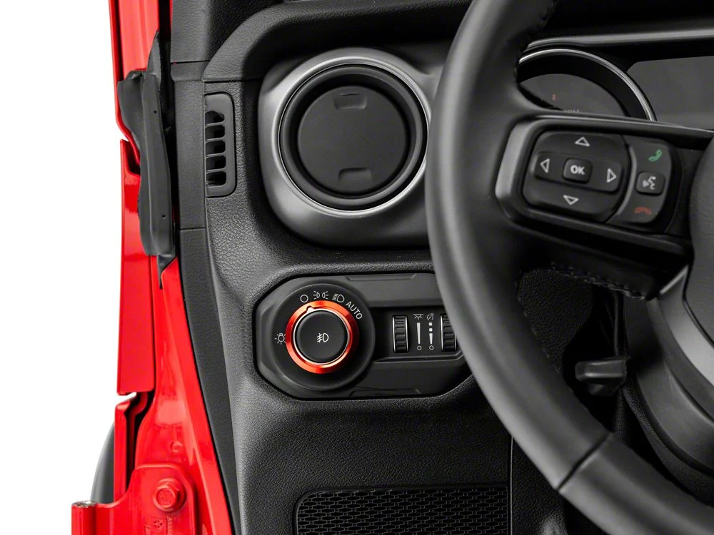 RedRock Billet Aluminum Headlight Knob Trim Ring; Red (20-25 Jeep Gladiator JT) - Image 5