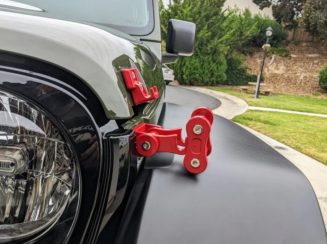 RedRock Billet Aluminum Hood Catch Set; Red (07-25 Jeep Wrangler JK & JL) - Image 14