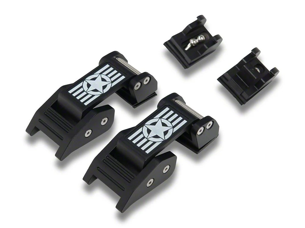 RedRock Billet Hood Catch Kit; Star (07-25 Jeep Wrangler JK & JL) - Image 2