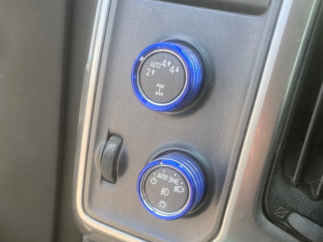 RedRock Billet Interior Knob Cover Kit; Blue (14-18 Silverado 1500) - Image 14
