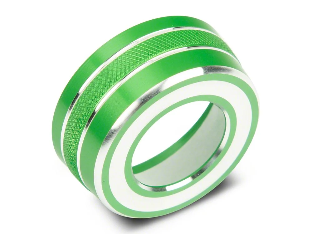 RedRock Billet Interior Knob Cover Kit; Green (14-18 Silverado 1500) - Image 10