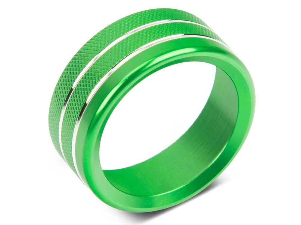 RedRock Billet Interior Knob Cover Kit; Green (14-18 Silverado 1500) - Image 6