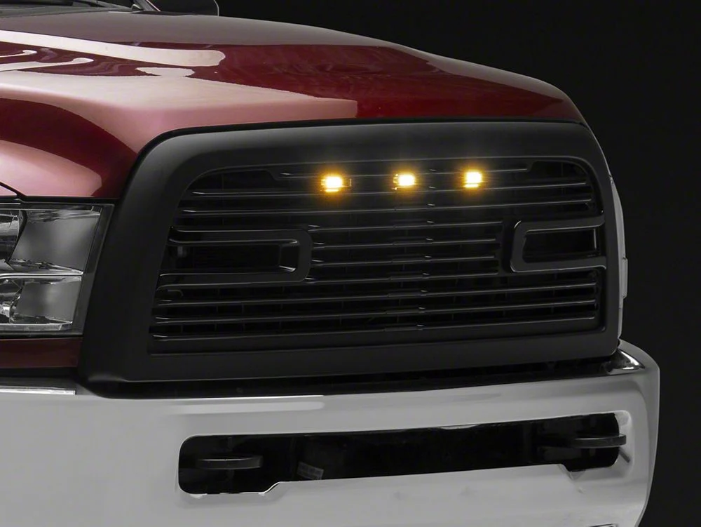 RedRock Boss Upper Replacement Grille with LED DRL; Matte Black (10-18 RAM 2500) - Image 4