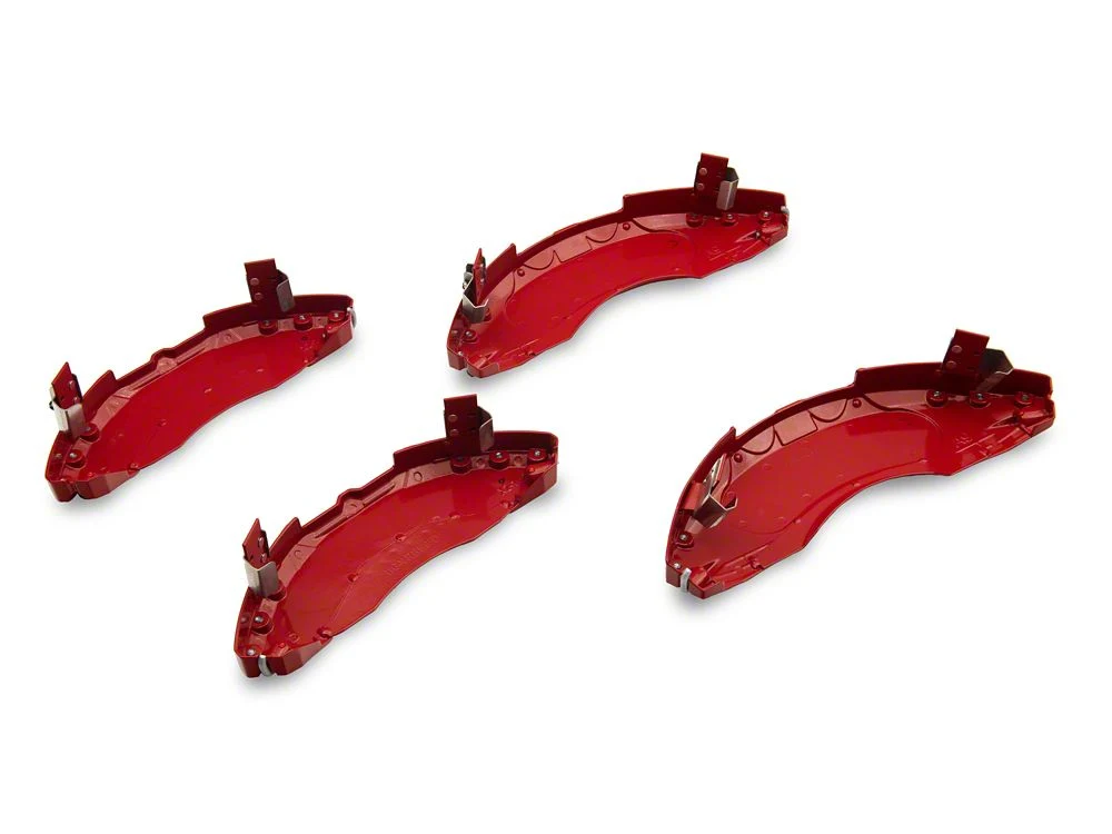 RedRock Brake Caliper Covers; Red; Front and Rear (18-25 Jeep Wrangler JL, Excluding 4xe & Sport) - Image 3