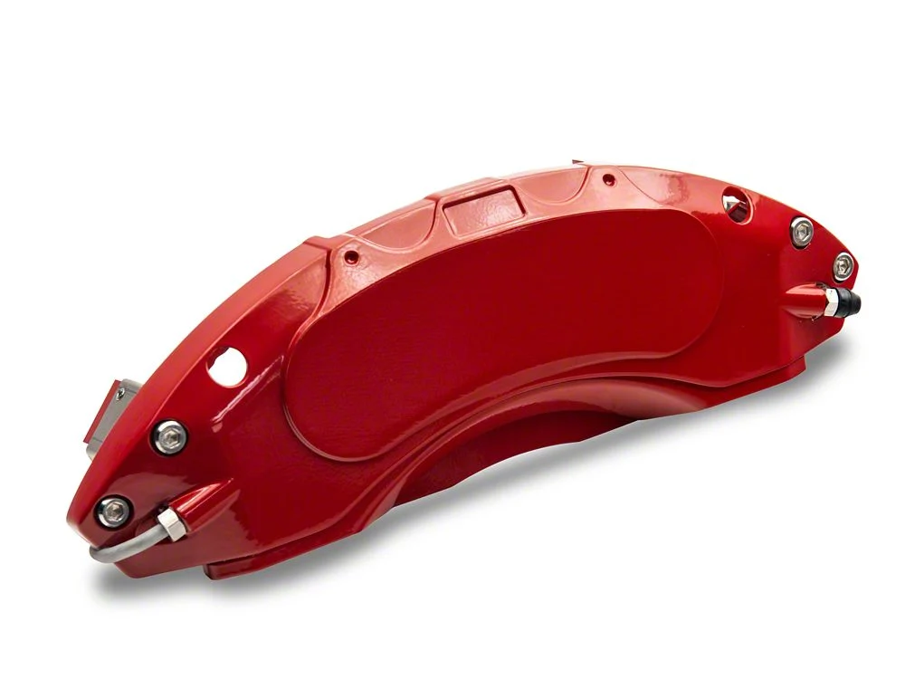 RedRock Brake Caliper Covers; Red; Front and Rear (18-25 Jeep Wrangler JL Sport w/ Aftermarket 18+ Inch Wheels) - Image 2