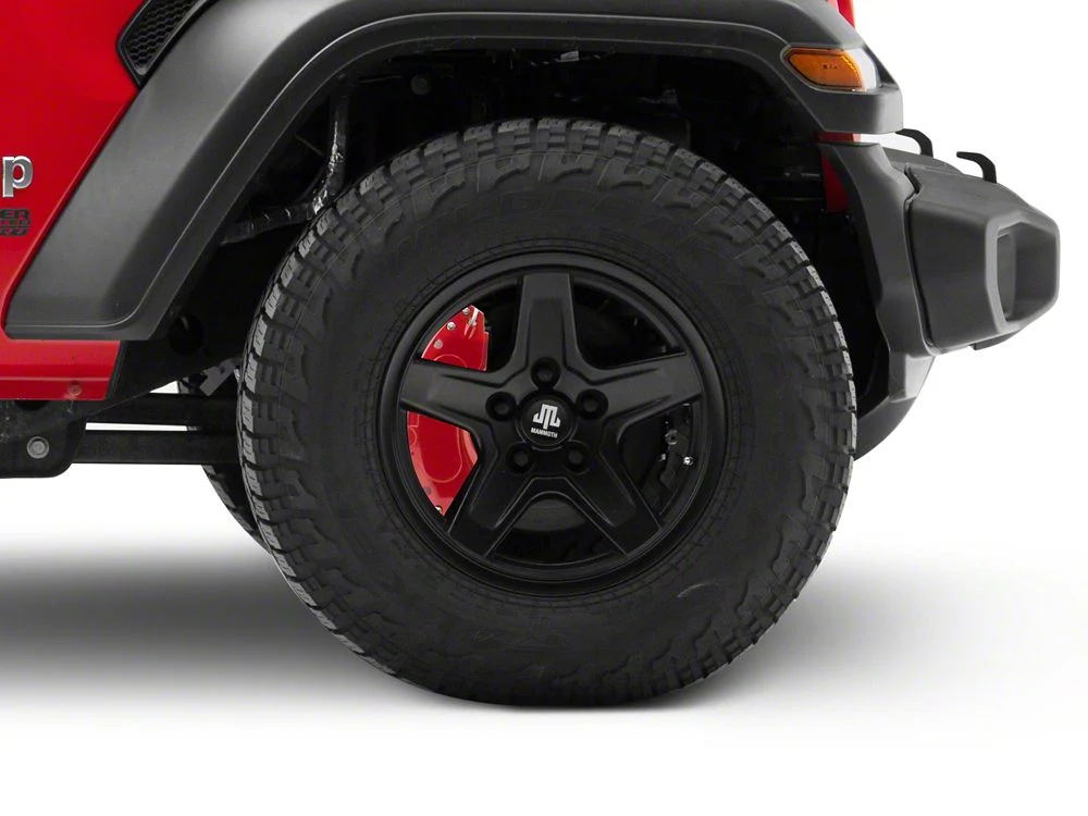 RedRock Brake Caliper Covers; Red; Front and Rear (18-25 Jeep Wrangler JL Sport w/ Aftermarket 18+ Inch Wheels) - Image 7