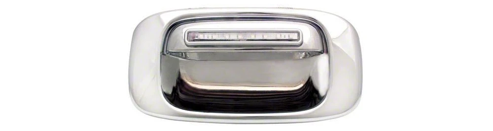 RedRock Chrome LED Tailgate Handle; Red LED; Clear (99-06 Sierra 1500) - Image 2