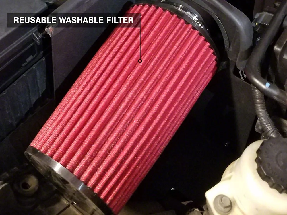 RedRock Cold Air Intake; Black Wrinkle (07-11 3.8L Jeep Wrangler JK) - Image 4