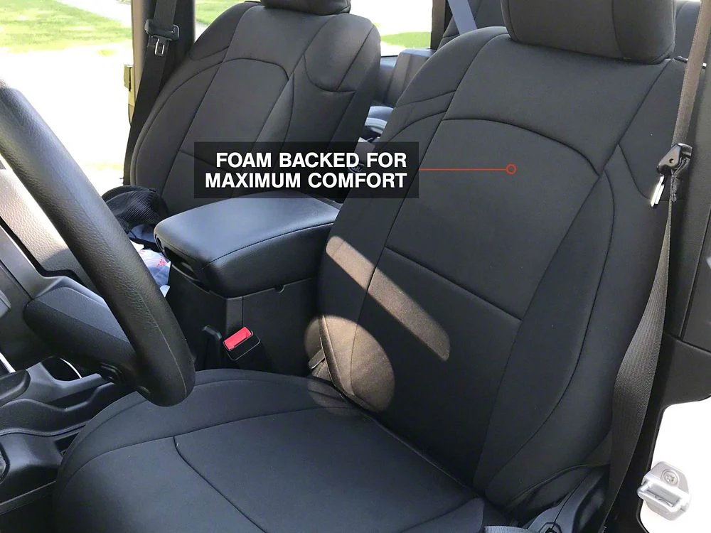 RedRock Custom Fit Front and Rear Seat Covers; Black (18-25 Jeep Wrangler JL 2-Door) - Image 11