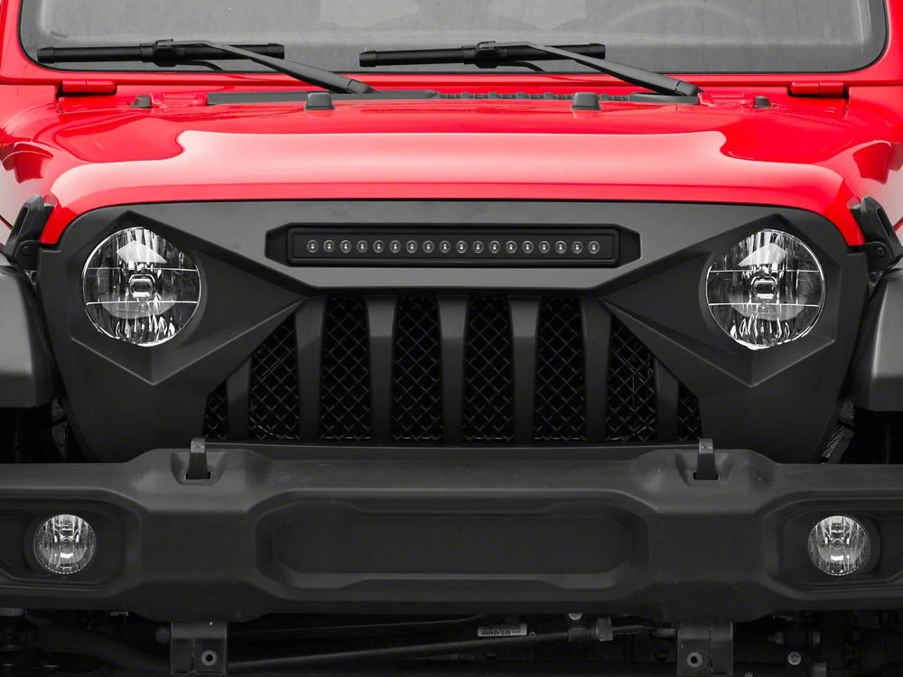 RedRock Diamond Eye Grille with LED Light Bar (18-25 Jeep Wrangler JL w/o TrailCam) - Image 4