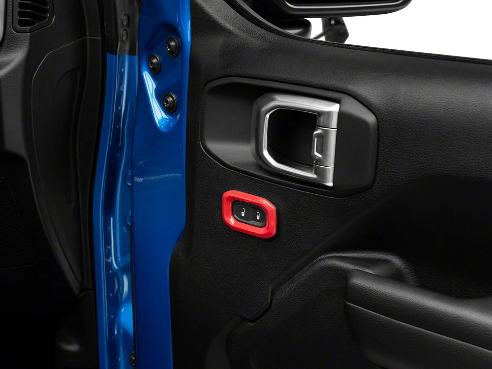 RedRock Door Lock Trim Bezels; Red (20-25 Jeep Gladiator JT) - Image 6