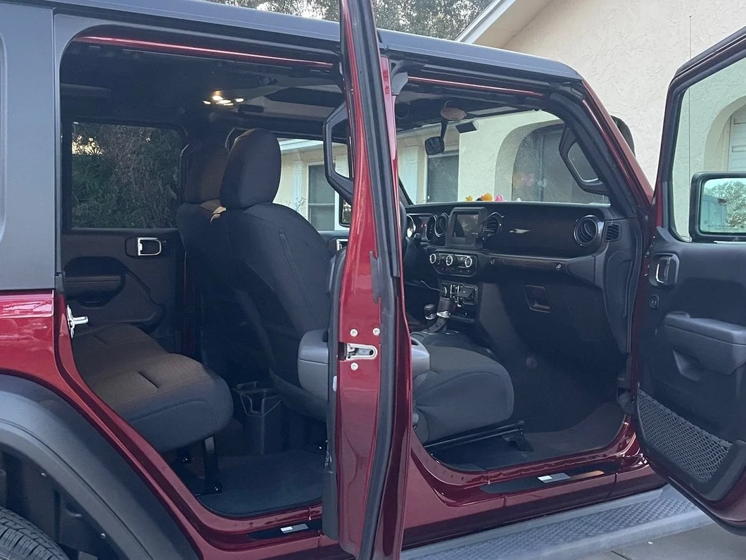 RedRock Door Sill Entry Guards with Flag; Black (18-25 Jeep Wrangler JL 4-Door) - Image 11