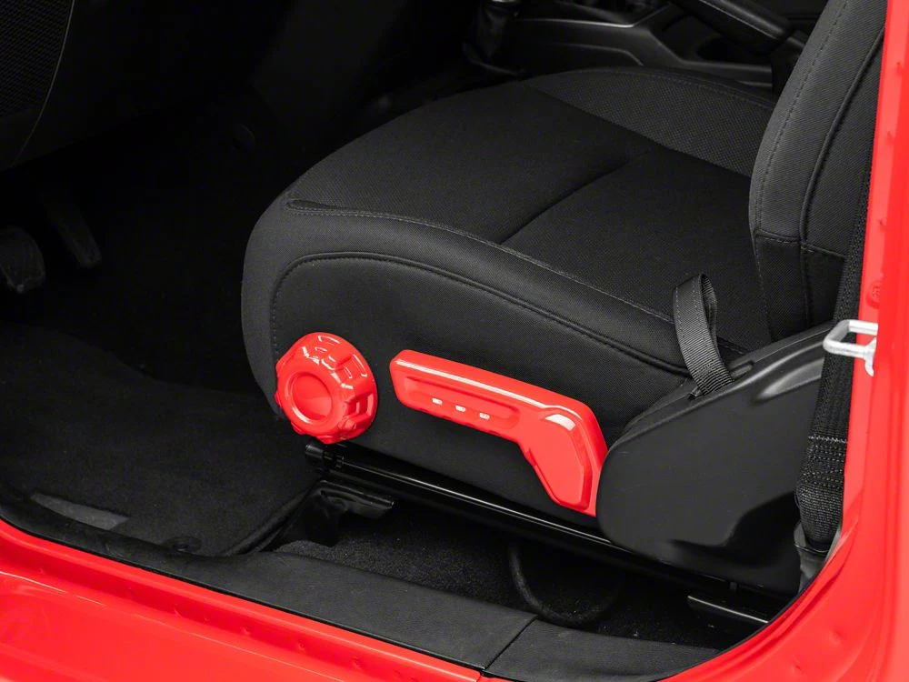 RedRock Driver Side Seat Height and Lumbar Adjustment Covers; Red (20-25 Jeep Gladiator JT)