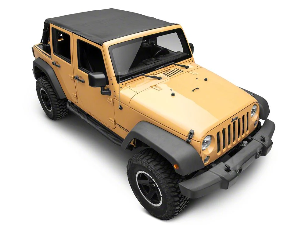 RedRock Extended Bikini Top with Header Panel; Black Diamond (11-18 Jeep Wrangler JK 4-Door) - Image 3