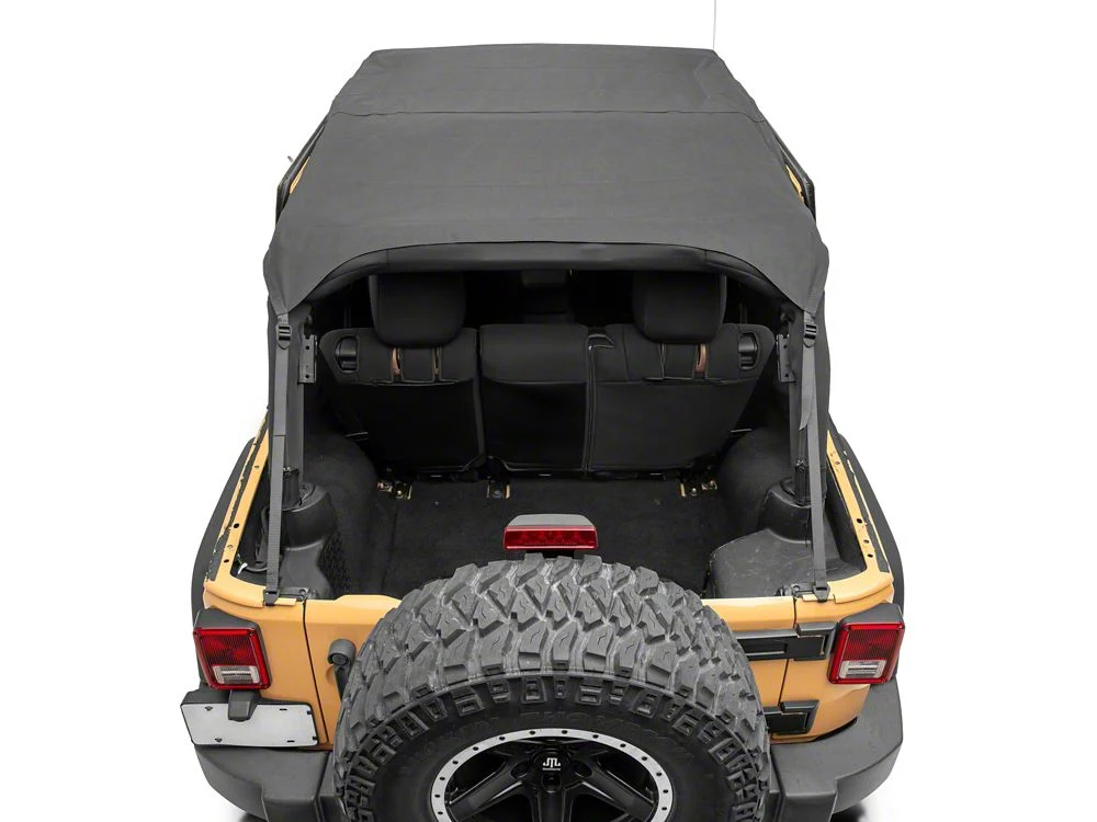 RedRock Extended Bikini Top with Header Panel; Black Diamond (11-18 Jeep Wrangler JK 4-Door) - Image 4