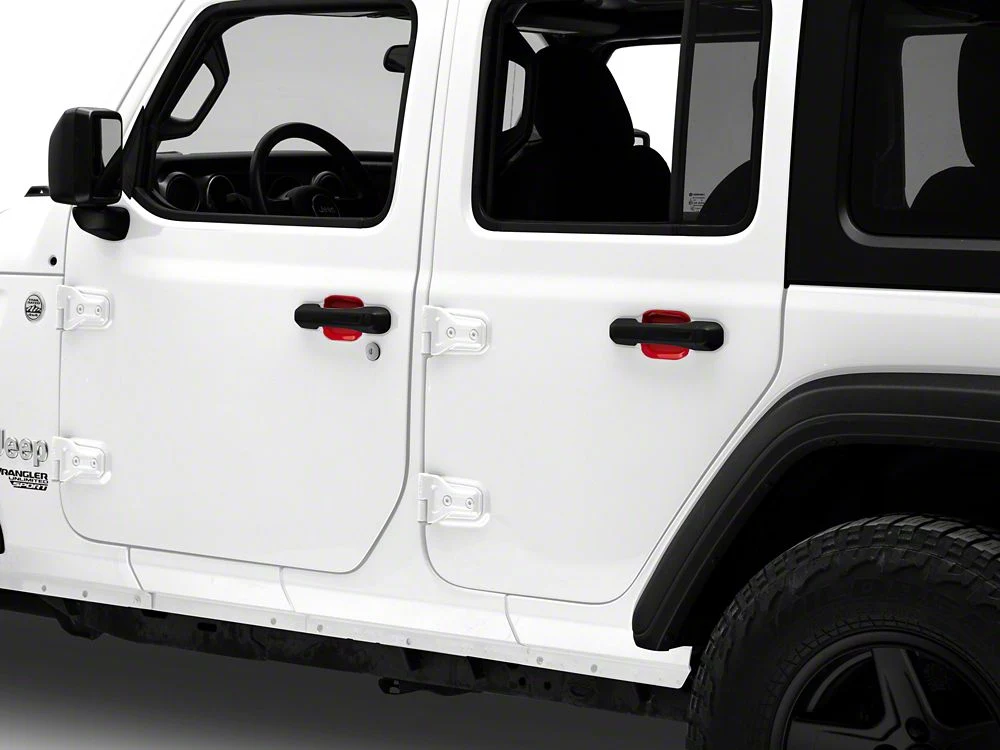 RedRock Exterior Door Handle Recess Trim; Red (18-25 Jeep Wrangler JL 4-Door) - Image 5