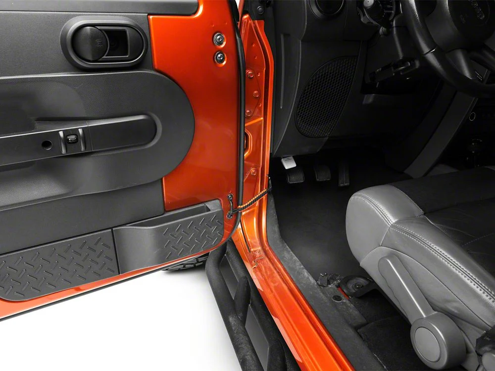 RedRock Front Paracord Door Limit Straps; Black and Neon Orange (07-18 Jeep Wrangler JK) - Image 4
