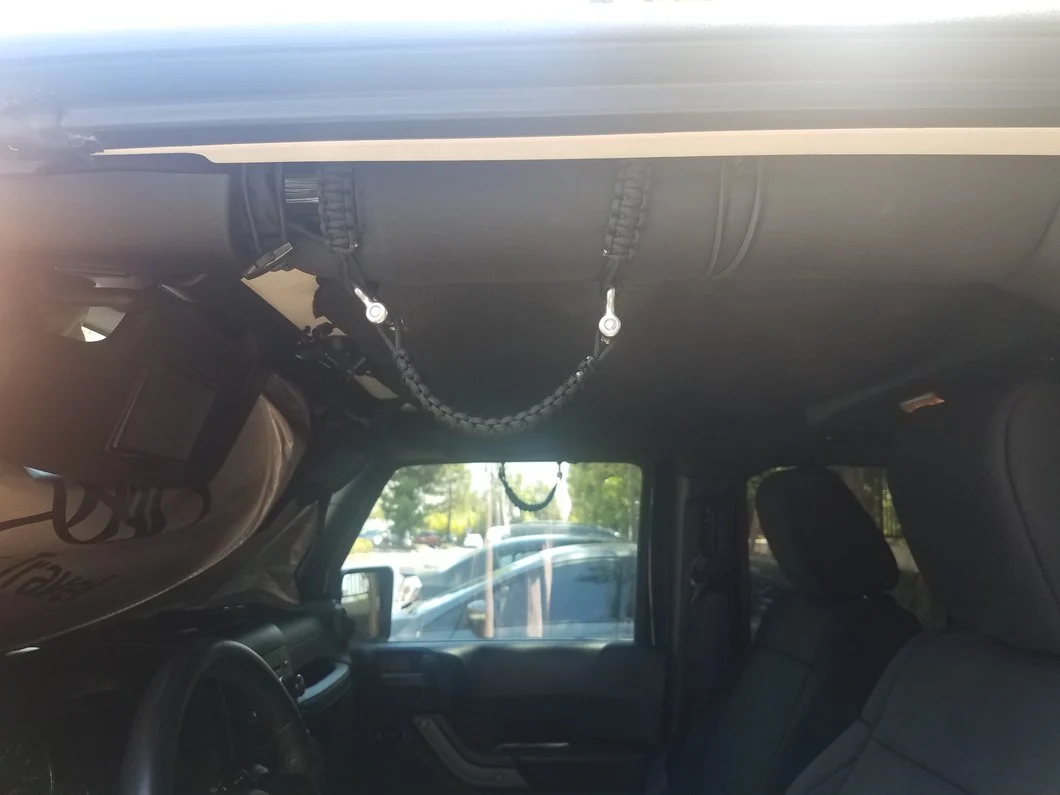 RedRock Front Rollbar Paracord Grab Handles with D-Rings; Black (07-25 Jeep Wrangler JK & JL) - Image 11