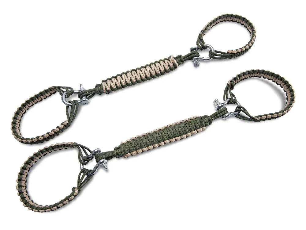 RedRock Front Rollbar Paracord Grab Handles with D-Rings; OD Green and Tan (07-18 Jeep Wrangler JK) - Image 3