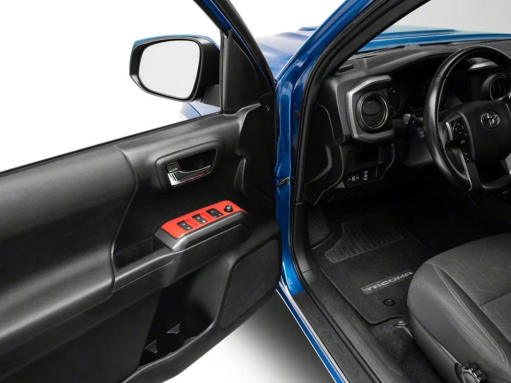 RedRock Front Switch Panel Trim; Red (16-23 Tacoma Double Cab) - Image 4