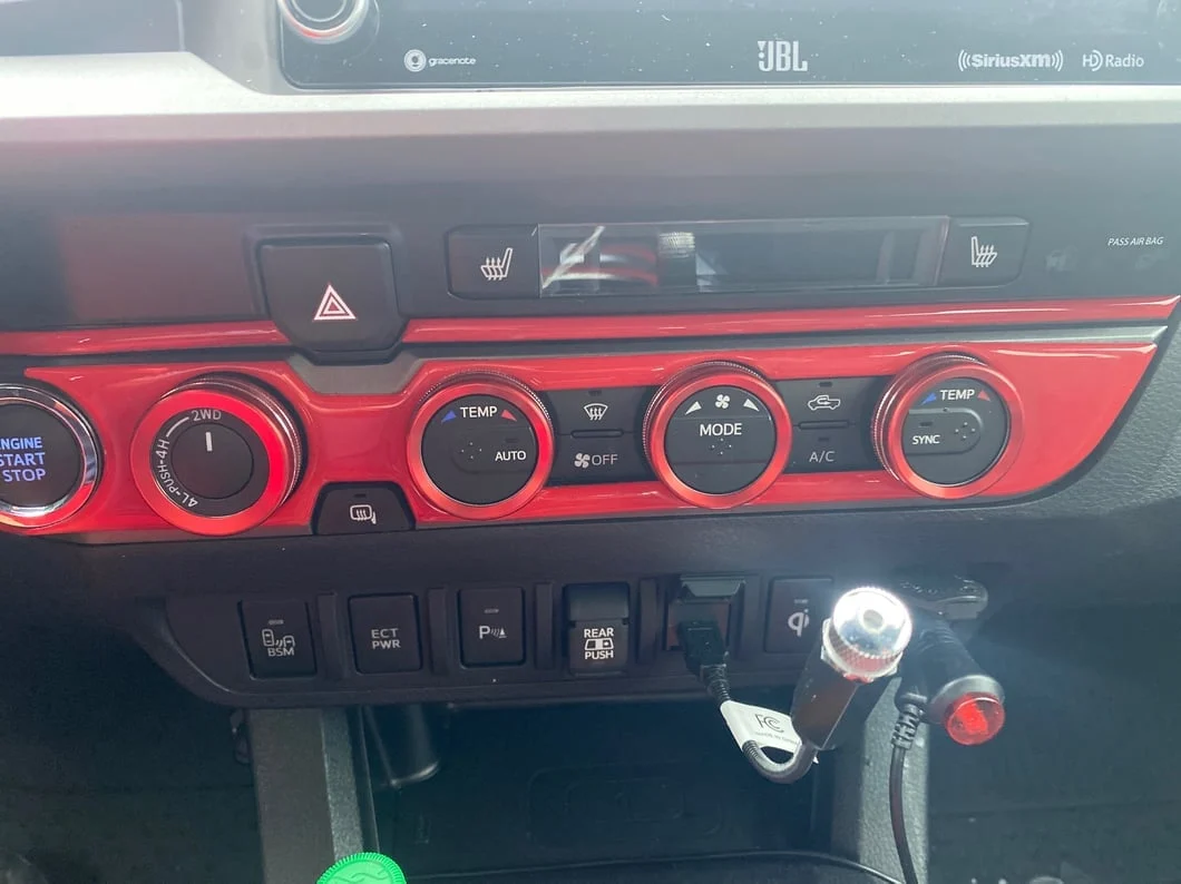 RedRock Front Switch Panel Trim; Red (16-23 Tacoma Double Cab) - Image 8