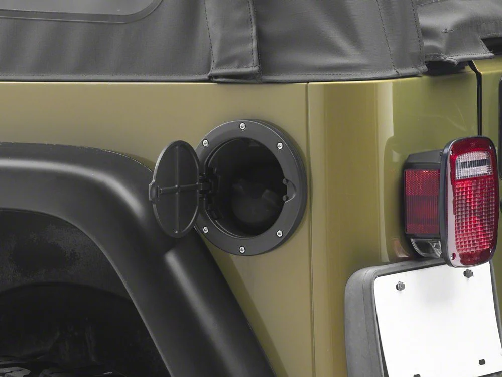 RedRock Fuel Filler Cover; Matte Black (97-06 Jeep Wrangler TJ) - Image 4