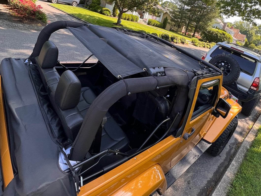 RedRock Full Length Mesh Sun Shade; Black (07-18 Jeep Wrangler JK 2-Door) - Image 15