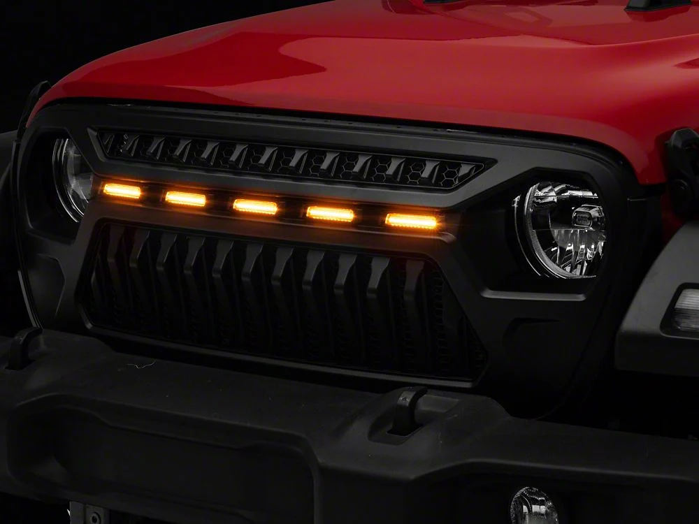 RedRock Gladiator Grille with Amber LED Lighting (18-25 Jeep Wrangler JL w/o TrailCam) - Image 2