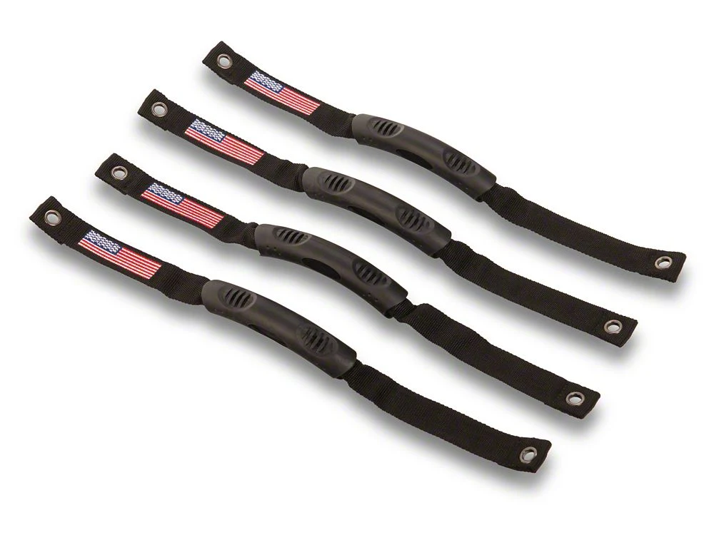 RedRock Grab Handles with Flag Logo; Front and Rear; Black (21-25 Bronco 4-Door) - Image 2