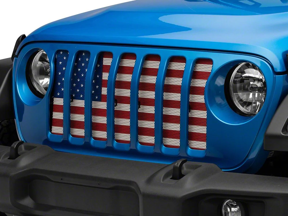 RedRock Grille Insert; Old Glory (20-25 Jeep Gladiator JT w/o TrailCam) - Image 4