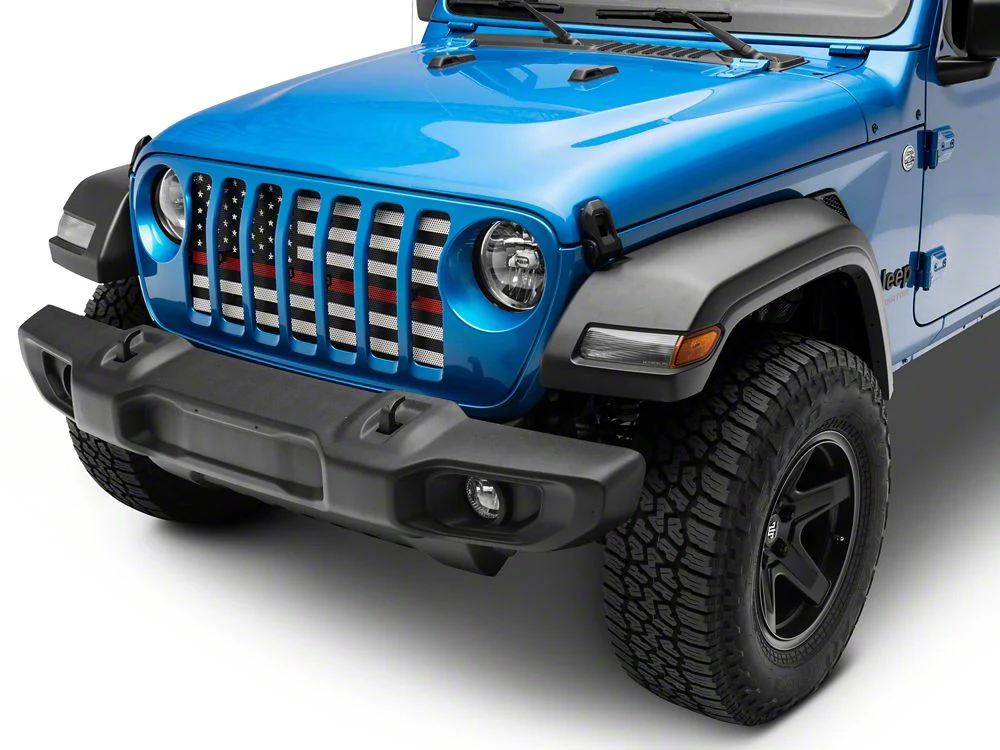 RedRock Grille Insert; Red Line (20-25 Jeep Gladiator JT w/o TrailCam) - Image 5