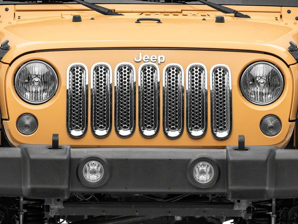 RedRock Grille Inserts; Chrome (07-18 Jeep Wrangler JK) - Image 4