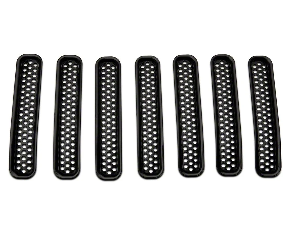 RedRock Grille Inserts; Gloss Black (97-06 Jeep Wrangler TJ) - Image 2