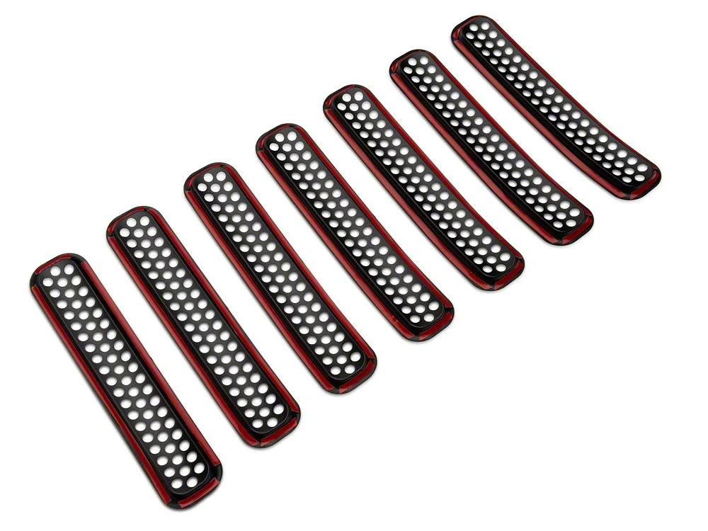 RedRock Grille Inserts; Gloss Black (97-06 Jeep Wrangler TJ) - Image 5