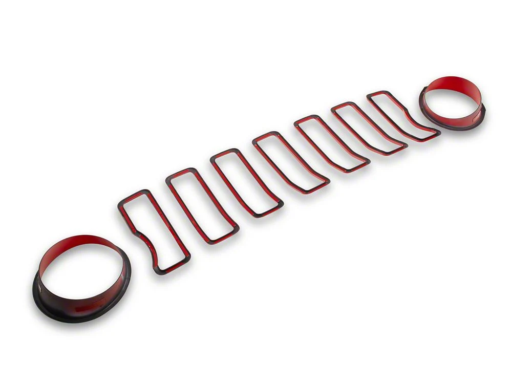 RedRock Grille Inserts; Red (24-25 Jeep Wrangler JL Rubicon, Sahara) - Image 3