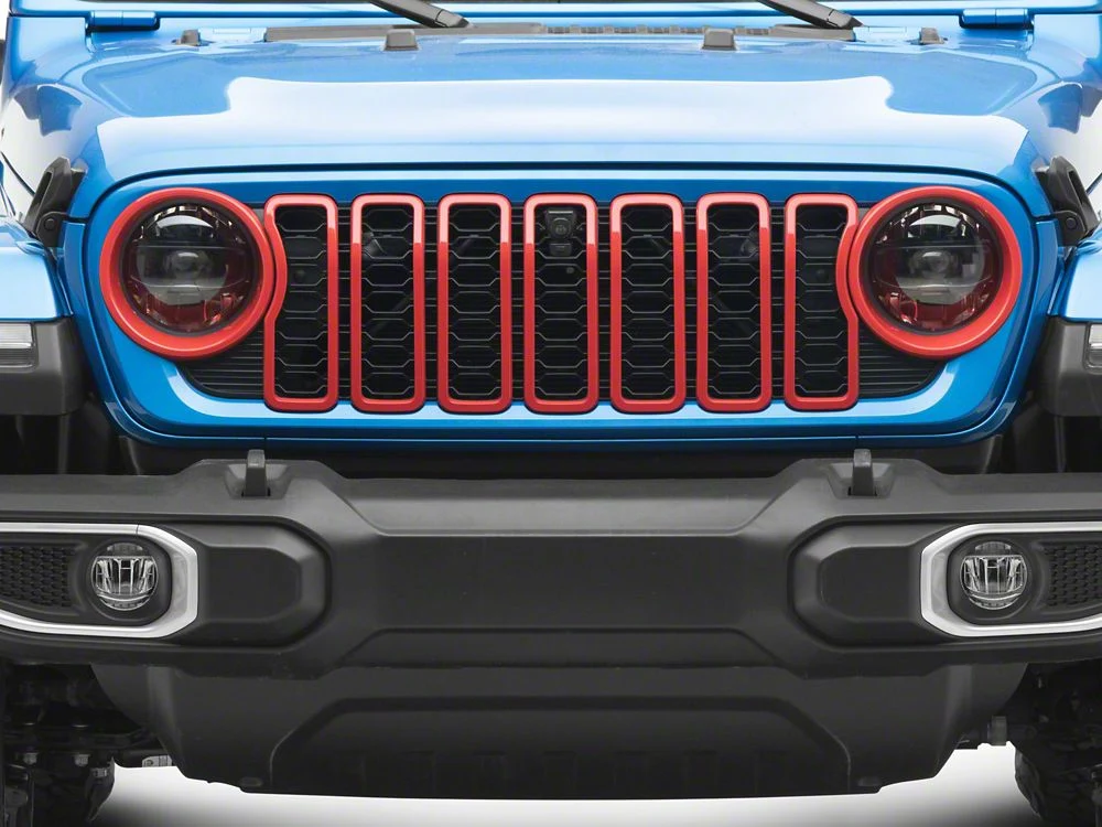 RedRock Grille Inserts; Red (24-25 Jeep Wrangler JL Rubicon, Sahara) - Image 8