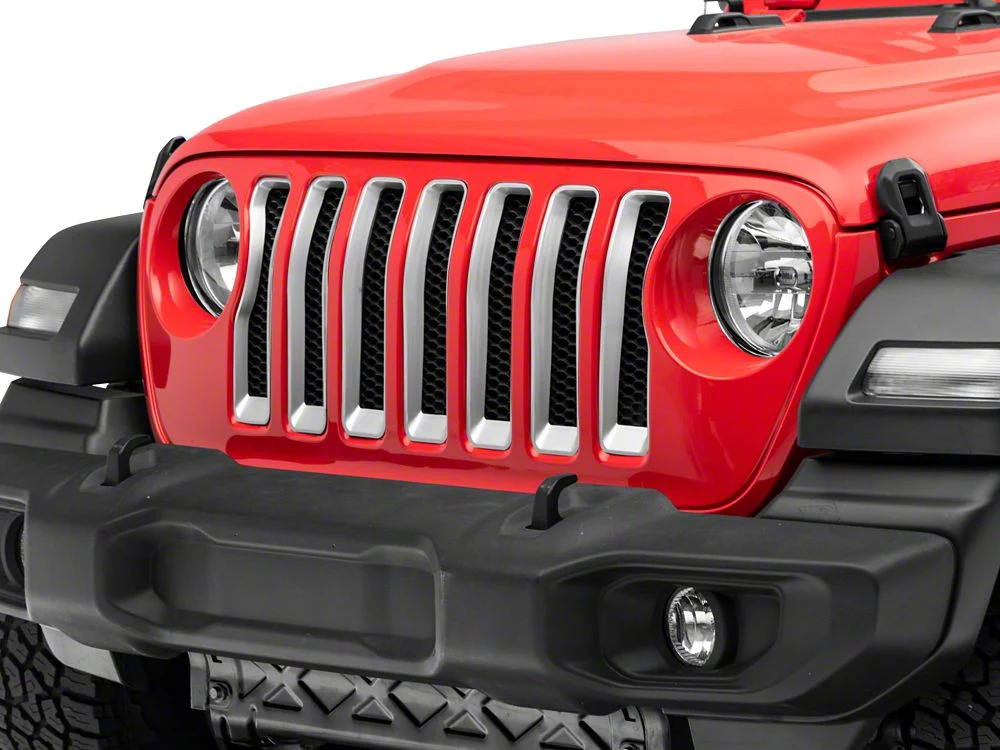 RedRock Grille Inserts; Silver (18-23 Jeep Wrangler JL w/o TrailCam) - Image 4