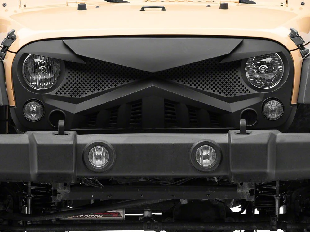 RedRock Hawk Grille; Matte Black (07-18 Jeep Wrangler JK) - Image 7